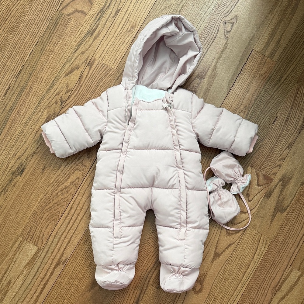 Pink Puffer Snowsuit for Kids